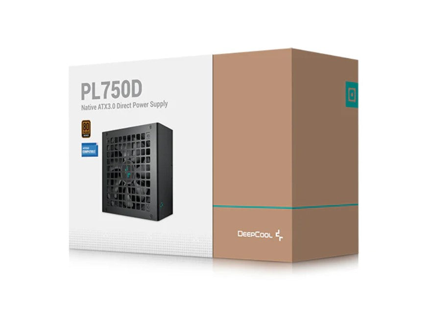 DeepCool PL750D 750W 80+ Bronze Certified Non-Modular ATX Power Supply(Direct Cable), 120mm Fan, DC to DC, ATX3.1, 100,000 MTBF, 85% Efficiency DeepCool PL750D 750W 80+ Bronze Certified Non-Modular ATX Power Supply(Direct Cable), 120mm Fan, DC to DC, ATX3.1, 100,000 MTBF, 85% Efficiency